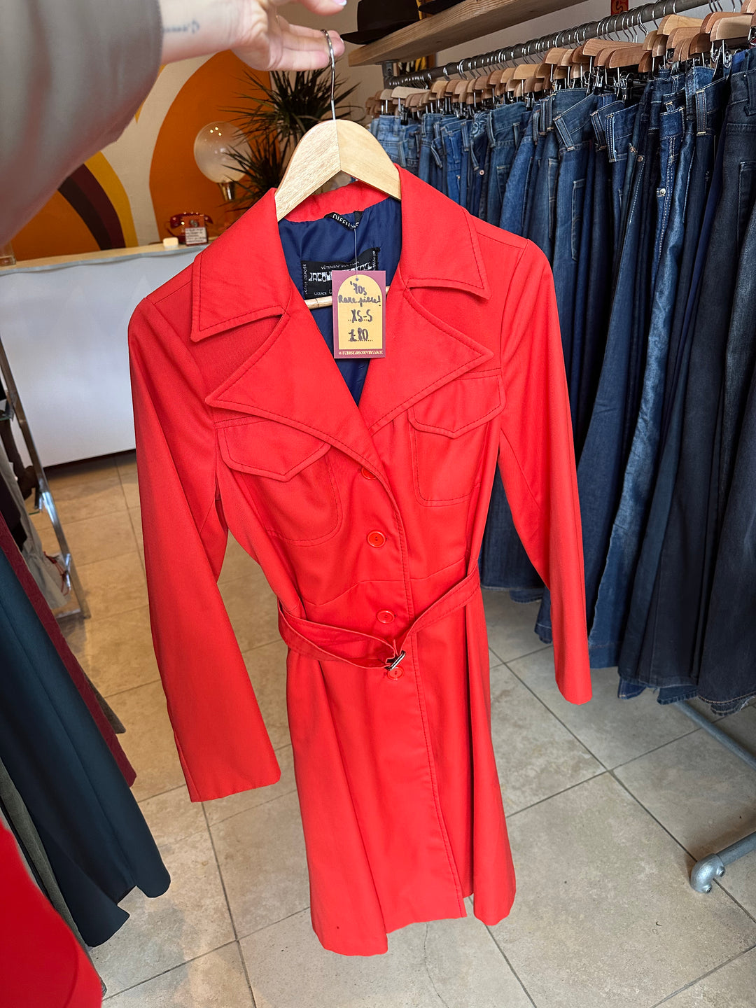 ‘70s Red Trench Coat- XS/S