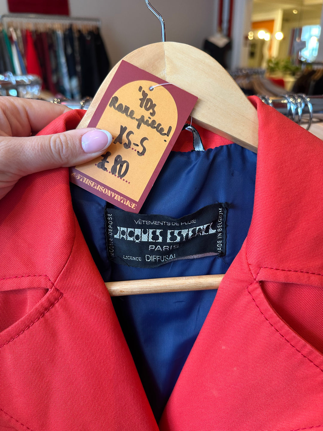 ‘70s Red Trench Coat- XS/S