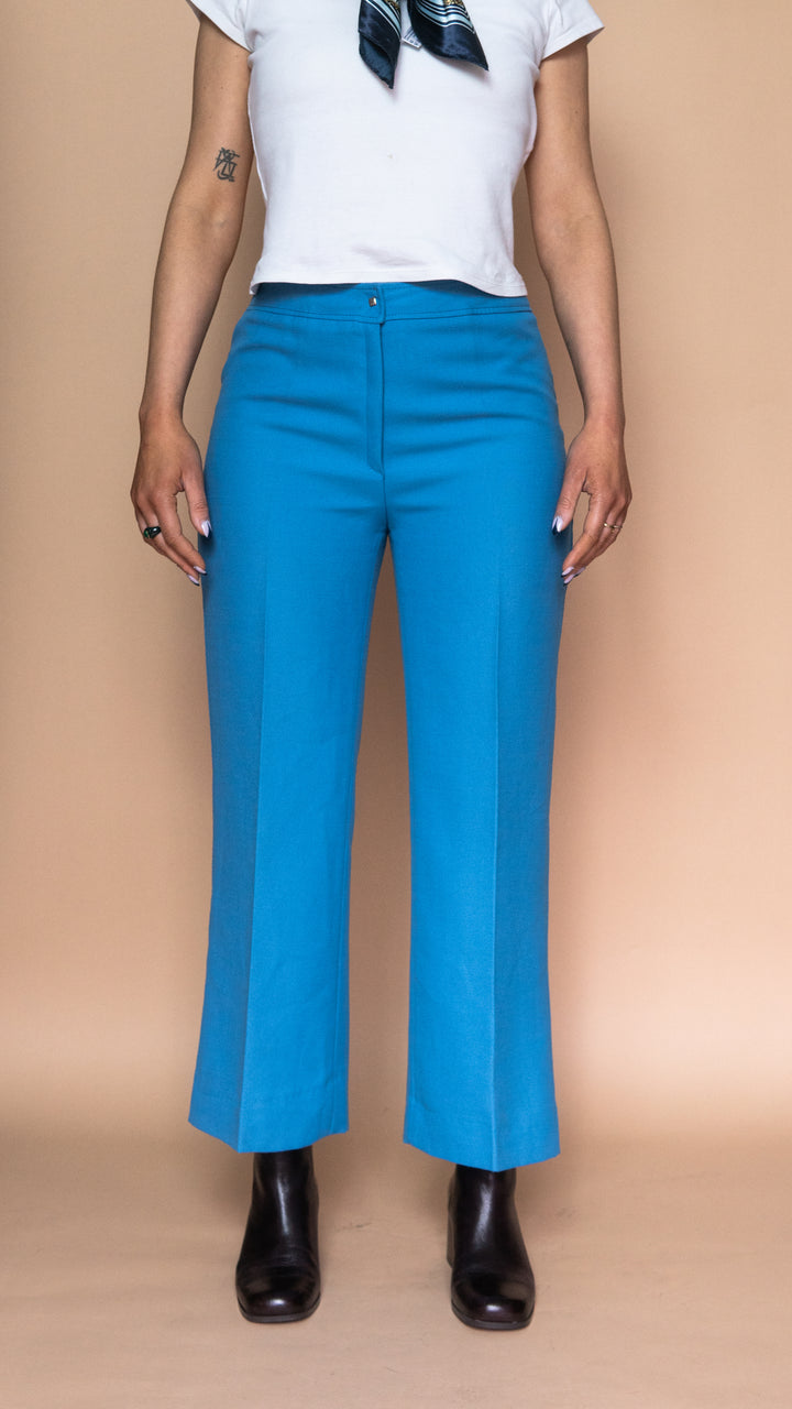 '70s BLUE DEAD-STOCK FLARES - Size S