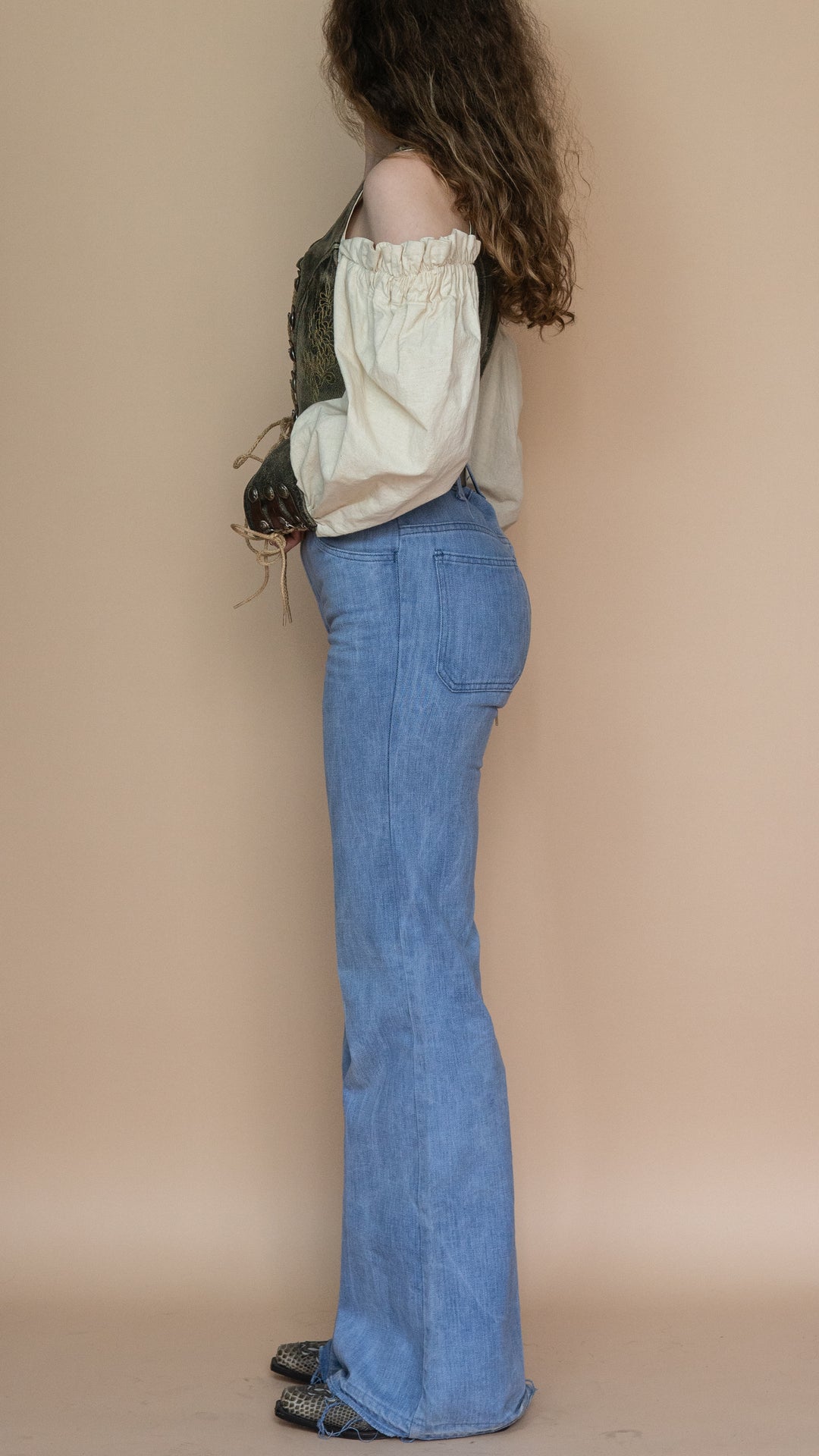 '70s BIG E LEVI'S DENIM FLARES - Size S