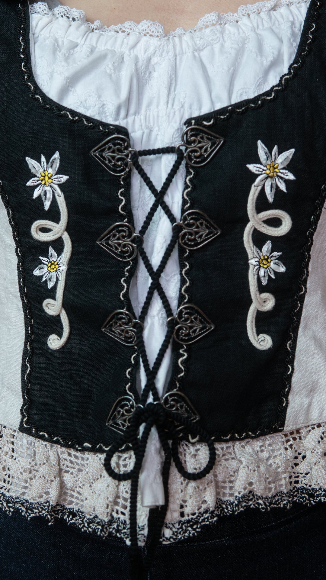 '90s FLORAL LINEN CORSET - Size M