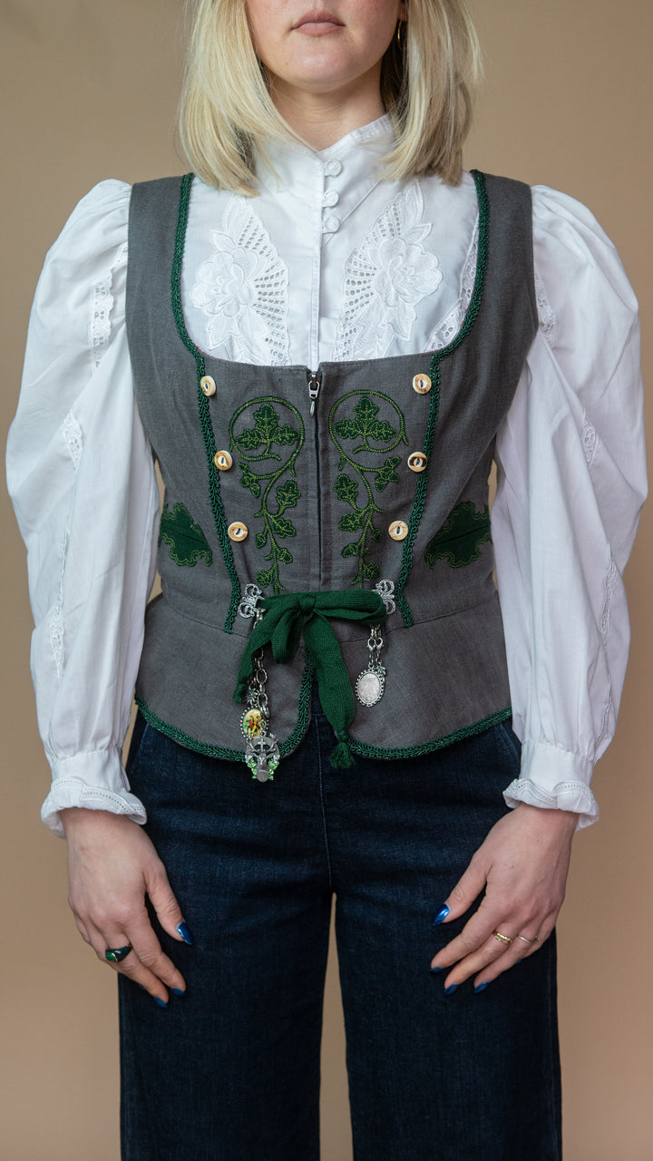 '90s LINEN DIRNDL CORSET - Size