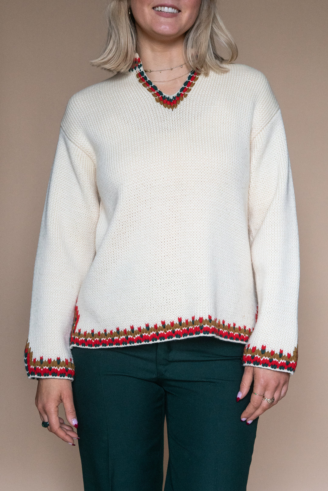 ‘70s CREAM BOHO JUMPER - Size S